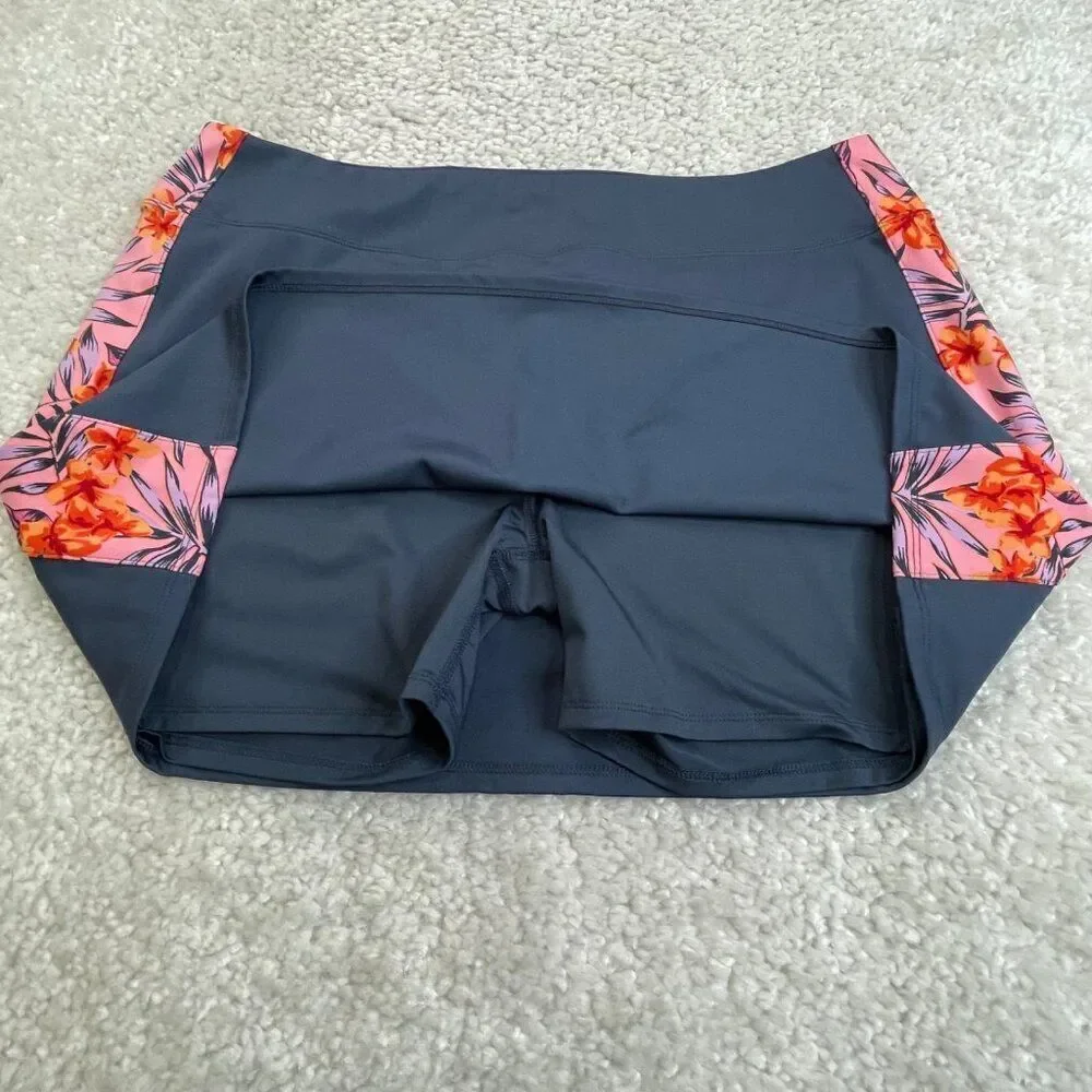Tommy Bahama Golf Tennis Pickleball Skort Blue Pink Floral Panel